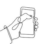 hand phone linedrawing